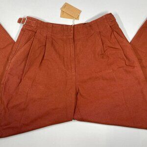 A.P.C. Women's Jodie Cropped Straight Leg Pants Brown Size 6/8 | Front Pleats